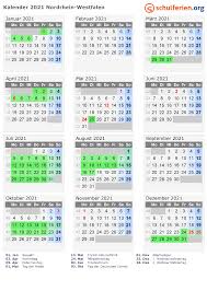 Kalender 2021 kostenlos downloaden und ausdrucken. Kalender 2021 Ferien Nordrhein Westfalen Feiertage Ferien Kalender Schulferien Ferien Nrw