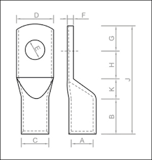 Soldering Type Copper Tubular Lugs Heavy Duty Battery Cable