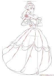 How To Draw Belle From Beauty And The Beast Step By Step Drawing Tutorials Disney Drawing Tutorial Cartoon Drawings Drawing Cartoon Characters