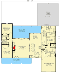 Exclusive Modern Farmhouse With Expansive Rear Porch And Double Carport 56447sm Floor Plan Main Level Carport Plans New House Plans House With Porch