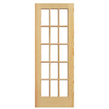 Shop Masonite Solid Core 15 Lite Clear Glass Pine Slab Interior Door Common 32 In X 80 In Actual Slab Door Doors Interior Wood Slab
