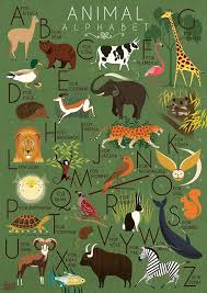 Animal Alphabet Poster Print Children S A Z Nursery Art A3 Etsy Alphabet Poster Poster Prints Animal Alphabet