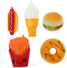 Ibloom, puni maru, cafe de n, sanrio, vlampo, kiibru etc. Squishies Set American Food 5 Pcs Squishy Toys By Zeso Hot Dog Hamburger French Fries Donut Ice Cream Slow Ri American Food Squishies Stress Relief Toys
