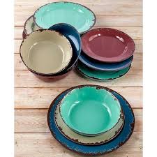 Melamine dinner plates that are durable and break resistant. Lakeside Rustic Melamine Dinnerware Set Plastic Farmhouse Plates And Bowls 12 Pc Target