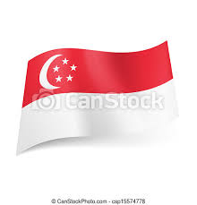 State Flag Of Singapore National Flag Of Singapore Red Stripe With Crescent Moon And Five Stars In Circle Above White One Canstock