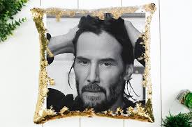 Keanu Reeves 90's Sequin Pillow