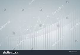 Abstract Financial Chart With Up Trend Line Graph Bar Chart