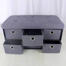 China Living Room Furniture Cube Folding Ottoman Storage Bench With Drawer China Storage Ottoman Storage Ottoman With Drawers Sortwise® folding storage ottoman with two drawers foot rest stool grey.