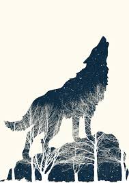 Negative Is Positive Animal Art Wolf Artwork Space Art