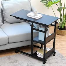 Amazon Com Side Table With Castors Bonzy Home Snack Side Table With Wheels Mobile End Table Easy To Assemble C Table For C In 2020 C Table End Tables Sofa Side Table