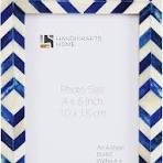 Handicrafts Home Cadres photo - Décoration murale bohème chic - Bleu/blanc  - 10,2 x 15,2 cm : Amazon.ca: Maison