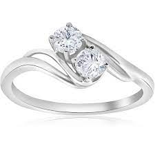 Engagement Ring 5 8 Ct Two Stone Diamond Forever Us Engagement Etsy In 2020 Unique Diamond Rings Round Diamond Engagement Rings Solitaire Engagement Ring
