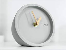 Mantel Clock Grey Gold Clock Hands By Pave Kitchen Bedside Table Desk Modern Scandinavian Design Minima Desk Clock Modern Minimal Clock Contemporary Clocks