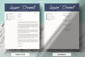 The executive cover letter template is just what you need to establish your own personal brand, with the unique font used for your name practically serving as your logo. Creative Modern Resume Template Cover Letter For Ms Word Pages By Hiredds Thehungryjpeg Com