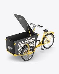 Download Cargo Bike W Opened Trunk Mockup Half Side View In Vehicle Mockups On Yellow Images Object Mockups