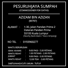 Sebab dari pengalaman ris ada pesuruhjaya sumpah yg akan buka hari sabtu jika ada customer telefon dan buat temujanji utk jumpa hari sabtu. Pesuruhjaya Sumpah Ampang Kuala Lumpur Nearby Tesco Ampang Khidmat Sumpah