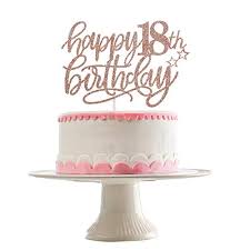 18th birthday cupcakes<br />i have found that the classic 1m buttercream swirl is a real crowd pleaser. Rose Gold Glittery Happy 18th Birthday Cake Topper 18th