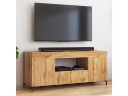 Arteferretto meuble tv 90 cm, meuble télévision bois, meuble télé hauteur 70 cm, meuble tv niche, meuble télé salon, meuble tv étagères, meuble télé italien. Meuble Tv Gusto 137 Cm Lancaster Style Contemporain Vente De Meuble Tv Conforama