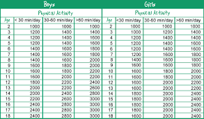 43 Explanatory Calories Chart By Age