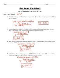 All molecules are point particles (they don't take up any space). 8 Physical Science Gas Laws Worksheet Ideal Gas Law Charles Law Literal Equations