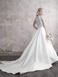 Madison James Mj458 Beaded Illusion Back Wedding Dress With Buttons All The Way Down Ele Allure Bridal Madison James Wedding Dress Ball Gown Wedding Dress