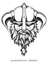 These were probably used for religious ceremonial or ritual purposes, as horns tend to be impractical on a combat helmet. Stock Vector Brutal Viking Warrior Monochrome Contours Illustration Viking S Head With A Horned Helmet And A 263509 Viking Helmet Tattoo Viking Art Viking Head