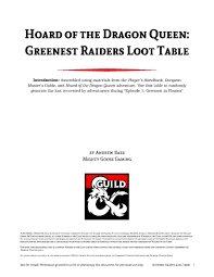 Greenest Raiders Loot Table Dungeon Masters Guild Dungeon Masters Guild