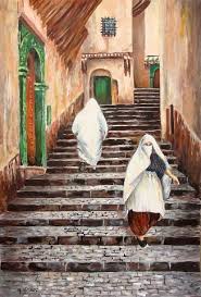 Abdelkrim Hamri Casbah Rue Porte Neuve Alger On Cultureinside Paysage Peinture Facile Peinture Tunisienne Peinture Orientaliste