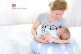 Emzirme Yastigi Destek Minderi Mavi Bulut Ve Yildizli Emzirme Yastik Bebekodasi Bebekorguleri Emzirme Bebek Bebek Olumu