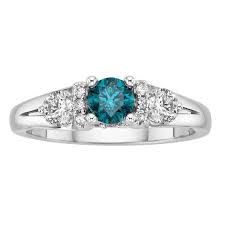Fred Meyer Jewelers 1 Ct Tw White And Treated Blue Diamond Ring My Ring Blue Diamond Engagement Ring Blue Diamond Jewelry Blue Diamond Ring