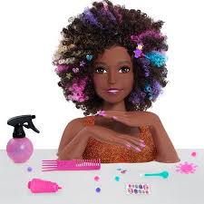Black Barbie Styling Head Barbie Rainbow Sparkle Deluxe Styling Head Curly Hair Walmart Com Barbie Styling Head Curly Hair Styles Barbie