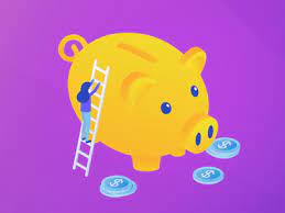 Moneybox Save And Invest 3d Gif Animation Gif Money Piggy Girl Gradient Isometric Character Coin Moneybox Inves Money Animation Animation Design Animated Gif