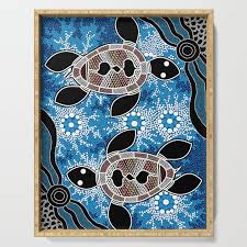 Aboriginal Art Sea Turtles Serving Tray By Hogarth Arts 18 X 14 X 1 3 4 Aboriginal Art Symbols Indigenous Australian Art Aboriginal Art
