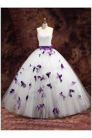 Ball Gown Strapless Purple White Wedding Dresses Bridal Gowns 3030192 Butterfly Wedding Dress Purple Wedding Dress Ball Gowns Wedding
