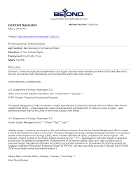 contract specialist work resume