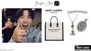 Rm wears a berluti jacket, turtleneck and pants, and saint laurent … Bangtan Style Auf Twitter Twitter Post 200909 Jungkook Was Wearing Chrome Hearts Fleur De Lis Necklace 680 Angel Medal Oval 314 His Saint Laurent Rive Gauche Tote Bag 1190 Is There