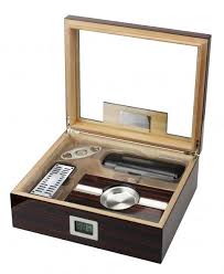 Dimensions 10½ x 8¾ x 4. The Kensington Humidor Gift Set By Prestige Import Group 75 Cigar Ct Crown Humidors