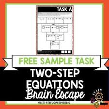 Two Step Equations Escape Room Activity Free Sample Linear Equations Activity Two Step Equations Solving Linear Equations