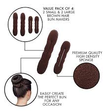How to use curly sponge on short hair. Styla Hair Magic Hair Bun Maker Sponge Easy To Use 2 Small 2 Large Amazon De Beauty