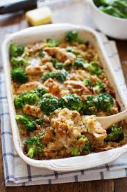 Creamy Chicken Quinoa And Broccoli Casserole Pinch Of Yum Clean Eating Recipes Recipes Food