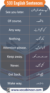 English Sentences With Urdu English Sentences Simple English Sentences Learn English Words
