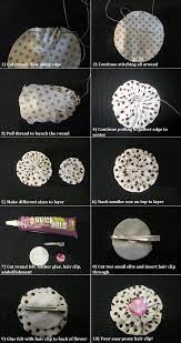 Diy Tutorial Hair Accessories How To Make An Easy Peasy Yo Yo Fabric Flower Hair Clip Bead Cord Diy Hair Accessories Hair Clips Diy Fabric Flowers