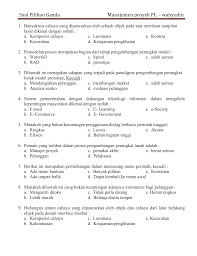Soal Pilihan Ganda Manajemen Proyek Pl