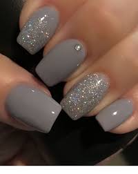 Grey Short Nails That I Must Have Next Inspiring Ladies Silver Glitter Nails Dipped Nails Gel Nails