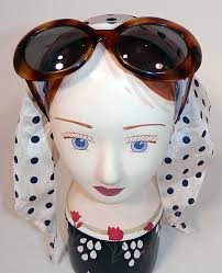 Vintage Audrey Hepburn Style Italian Polka Dot Headscarf Headband &  Sunglasses