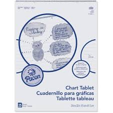 Pacon 74610 Chart Tablet Cursive Cover 1 Ruled 24 X 32 25 Sh 12 Ct Wht Chart Tablet