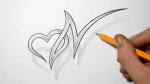 Letter N And Heart Combined Tattoo Design Ideas For Initials Tattoo Lettering Design Heart Tattoo Tattoo Lettering