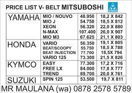 Ukuran vanbelt mio berapa emang om soal nya saya juga salah beli. Jual V Belt Yamaha Mio J Fino Ukuran 18 5x 812 Grosir Eceran V Belt Mitsuboshi Di Lapak Maulabel Bukalapak