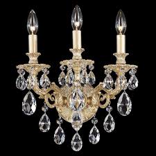 Schonbek Milano 3 Light Swarovski Crystal Wall Sconce N3432 Lamps Plus