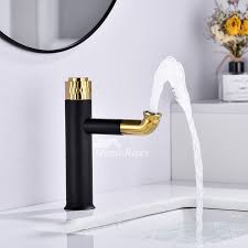 Update the quantity in your cart. Gold Black Chrome Bathroom Faucets For Vessel Sinks Rotatable Button No Handle
